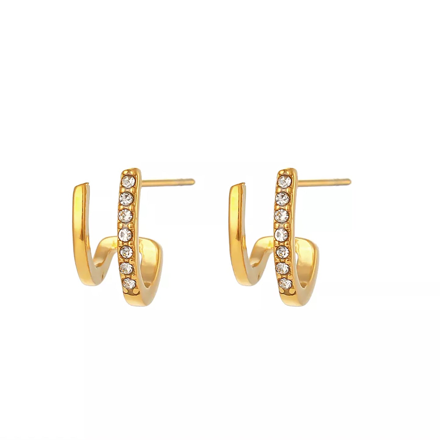 Vera Double Layer Stud Earrings