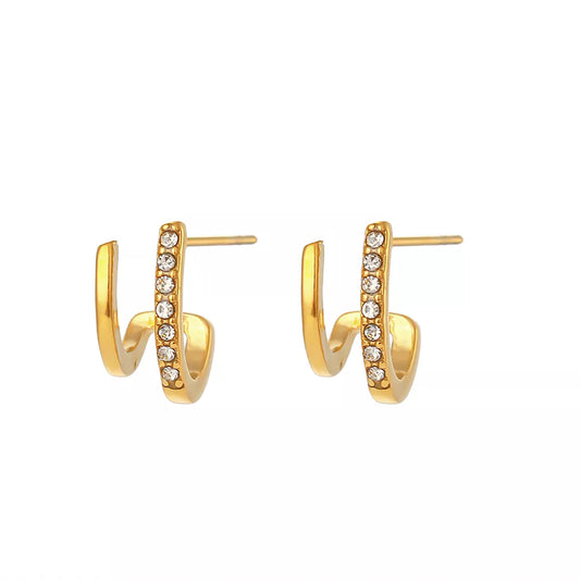 Vera Double Layer Stud Earrings