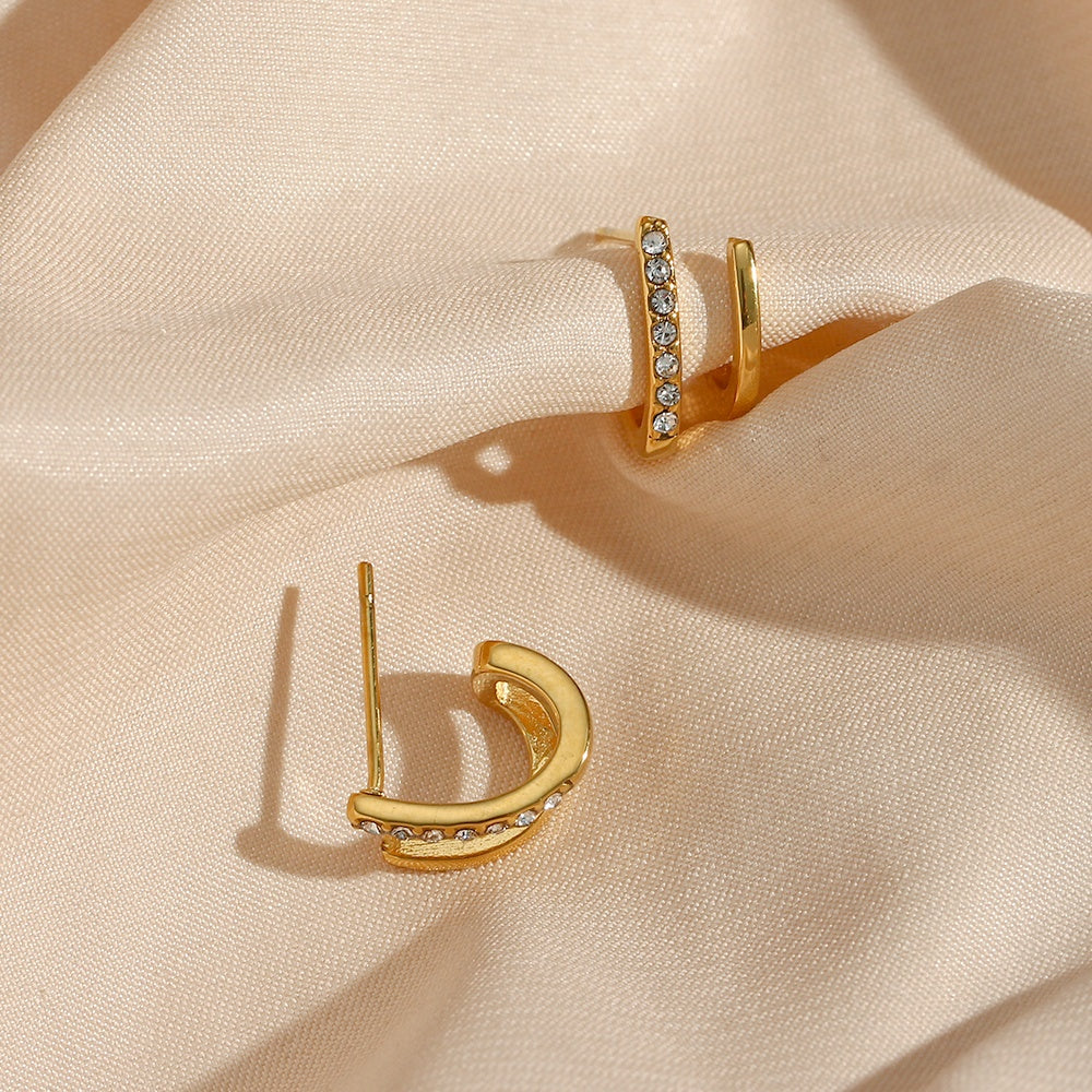 Vera Double Layer Stud Earrings