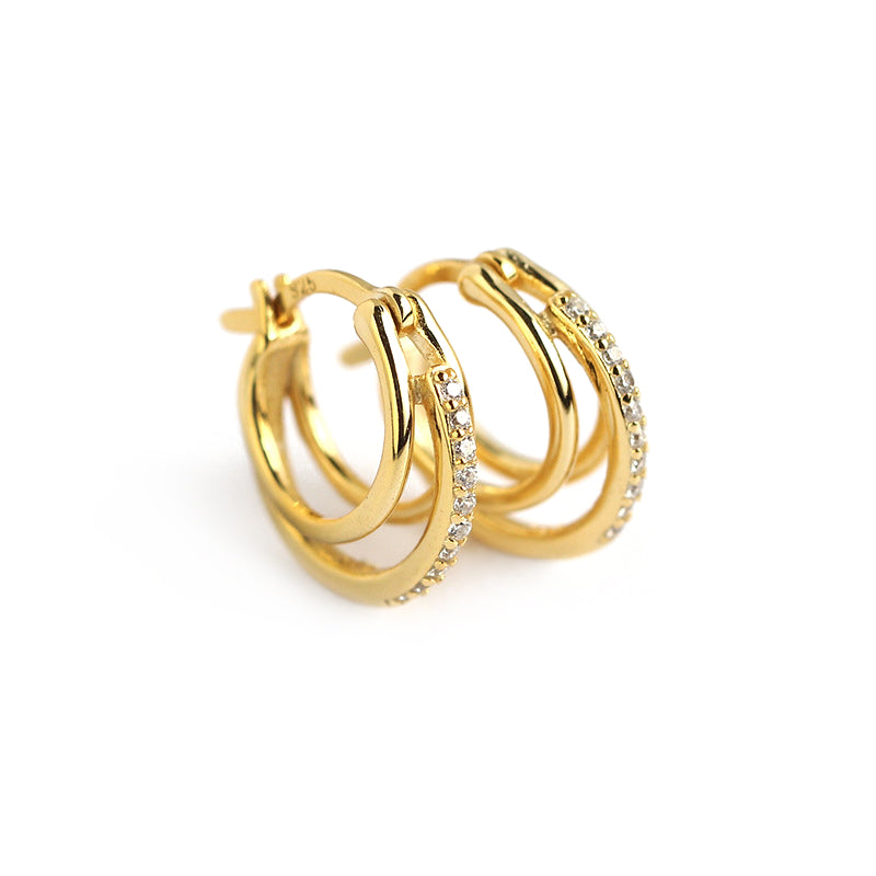 Vera Triple Layer Stud Earrings