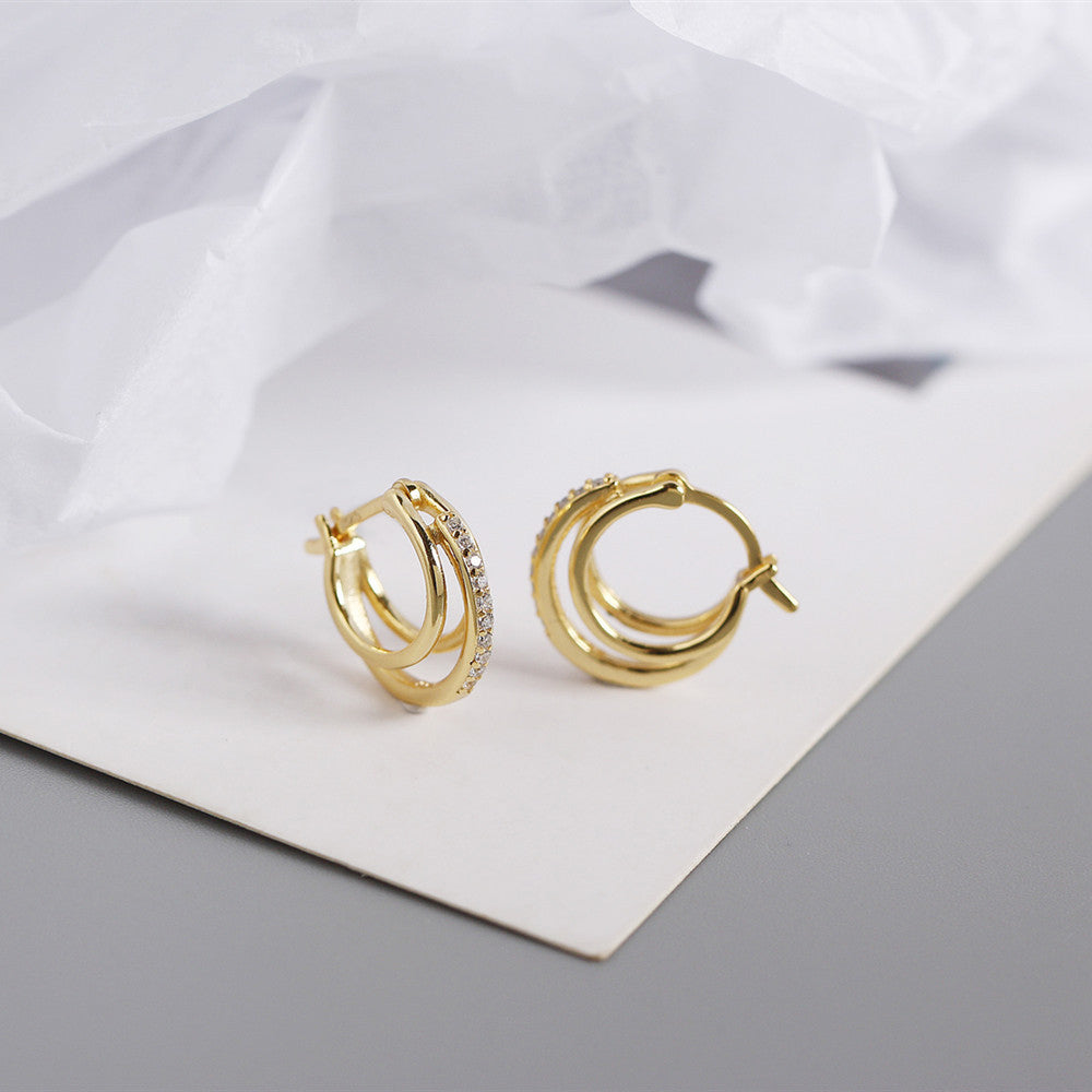 Vera Triple Layer Stud Earrings