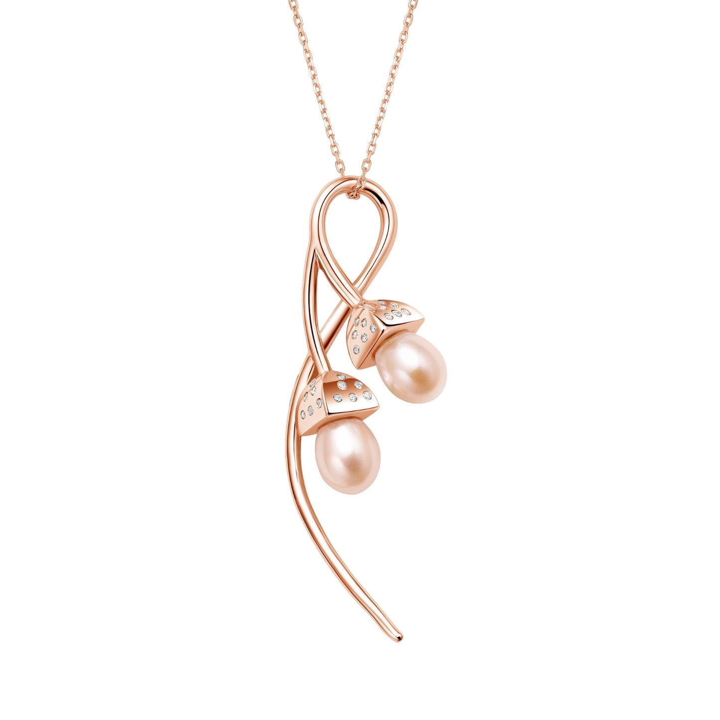 Snowdrop Double Pendant with Cubic Zirconia