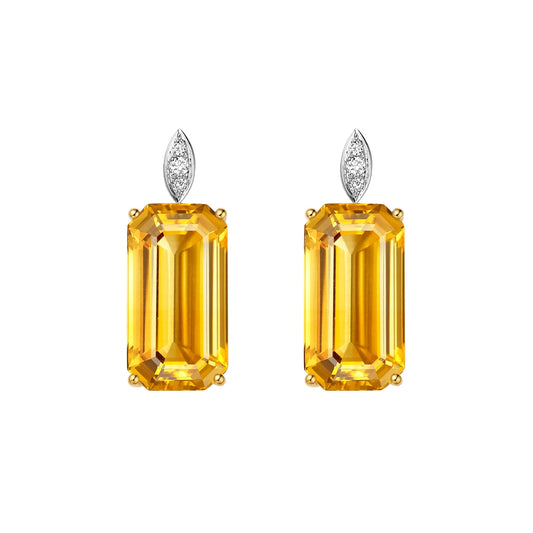Victoriana Emerald Cut Short Drop Earrings