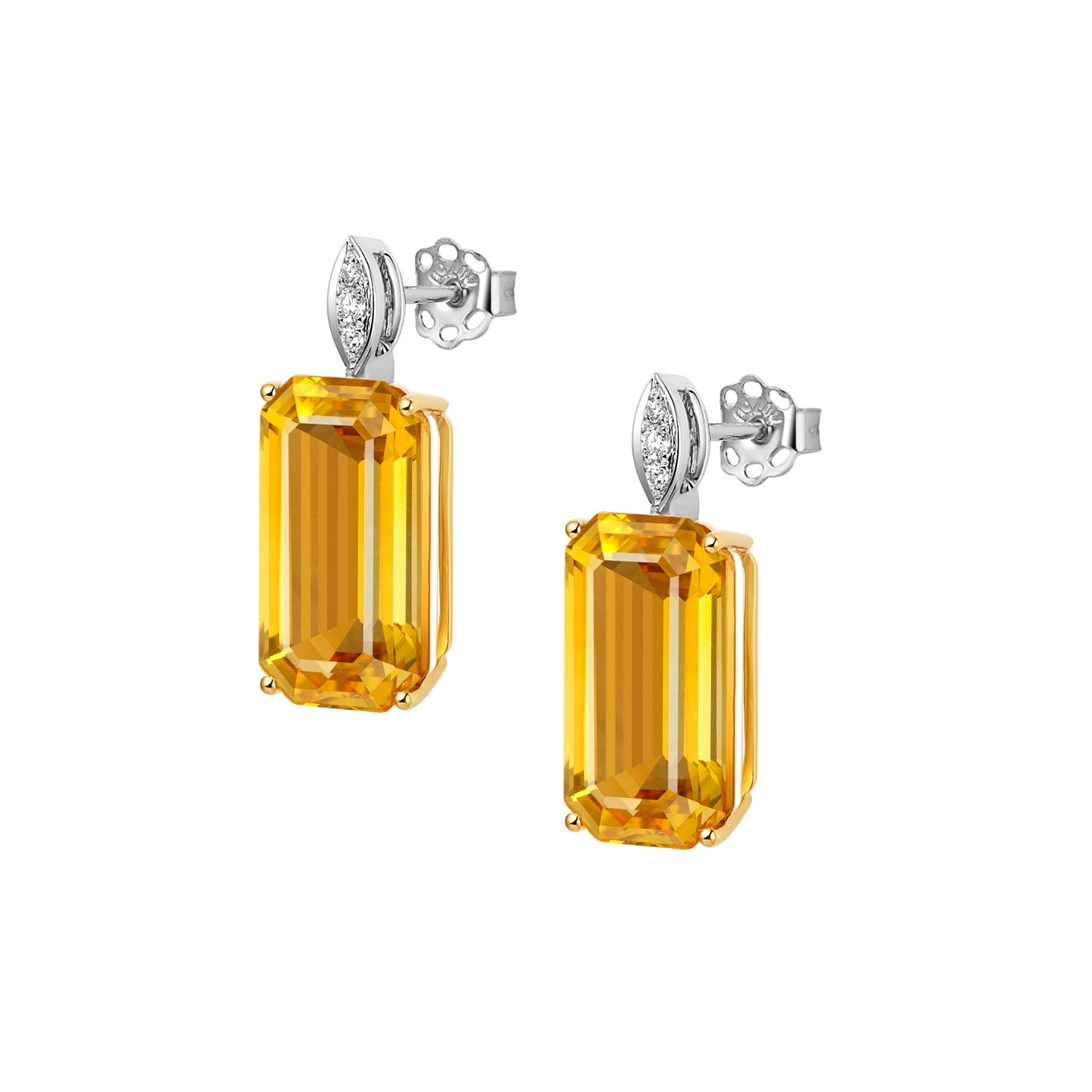 Victoriana Emerald Cut Short Drop Earrings