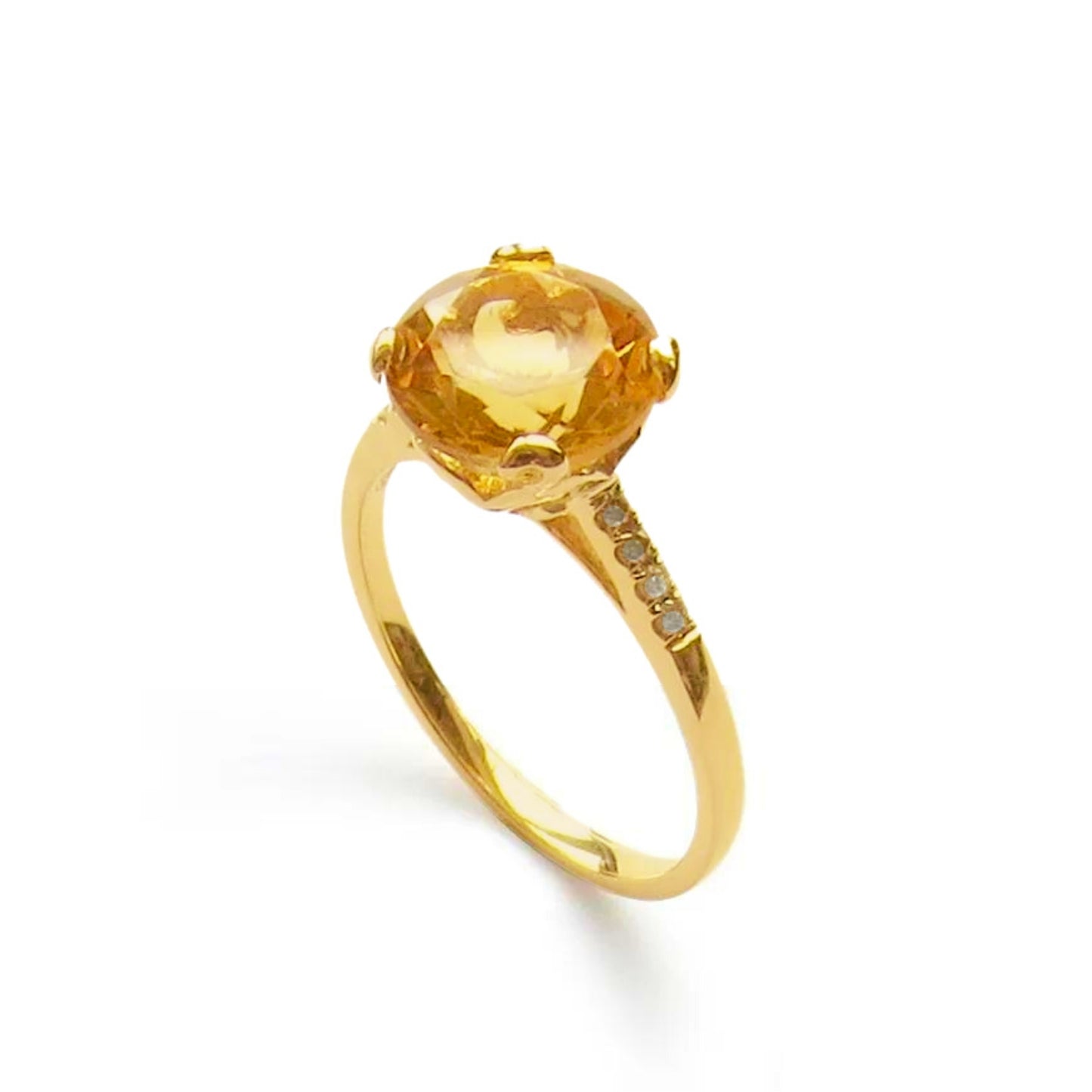 Whispering Small Round Stone Ring