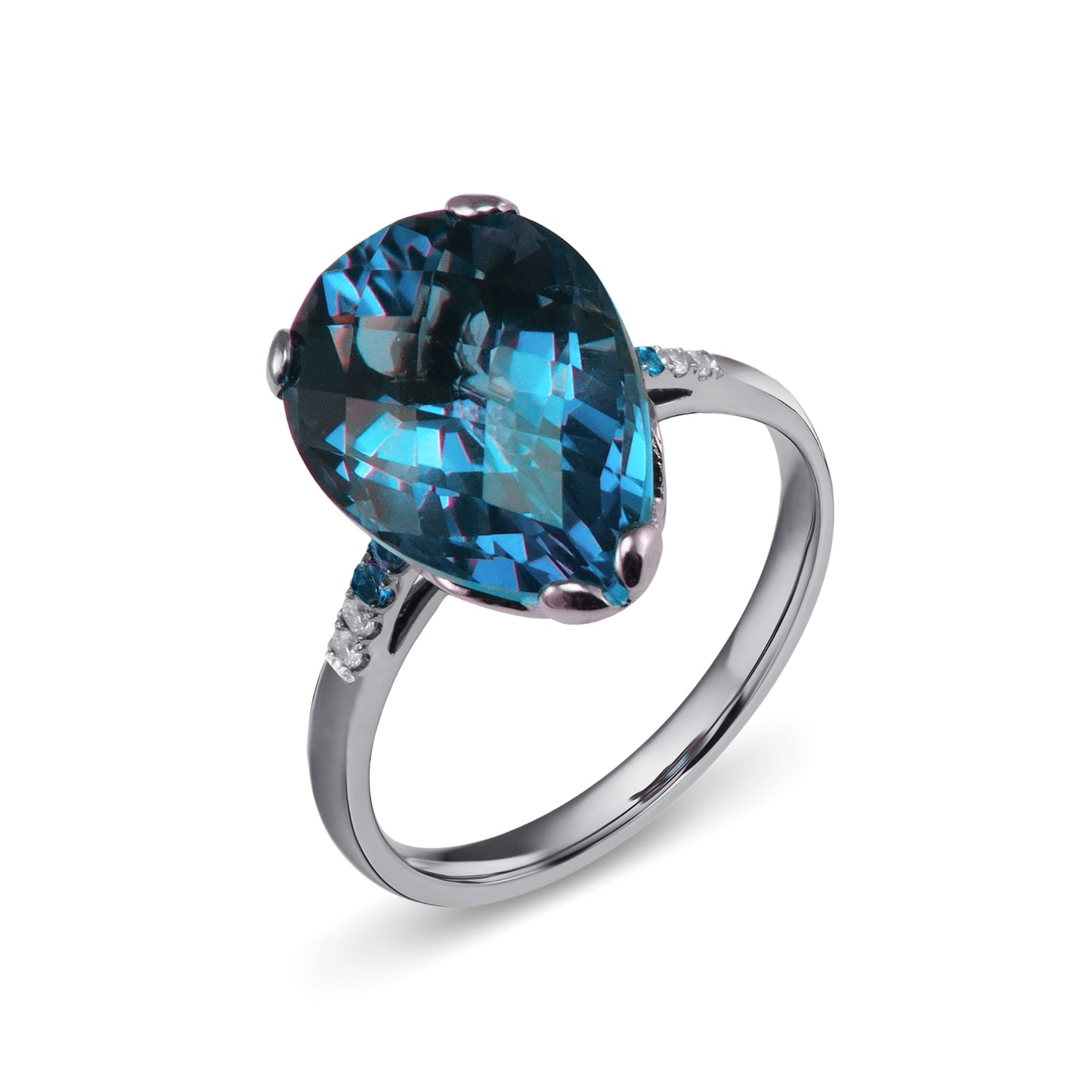 Whispering Small Pear Stone Ring