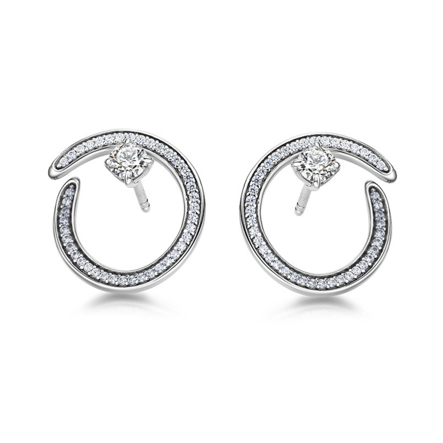 Iridiana Cubic Zirconia Swirl Earrings