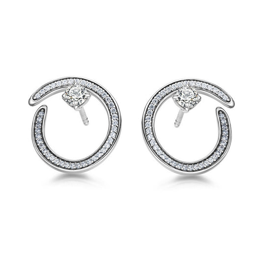 Iridiana Cubic Zirconia Swirl Earrings