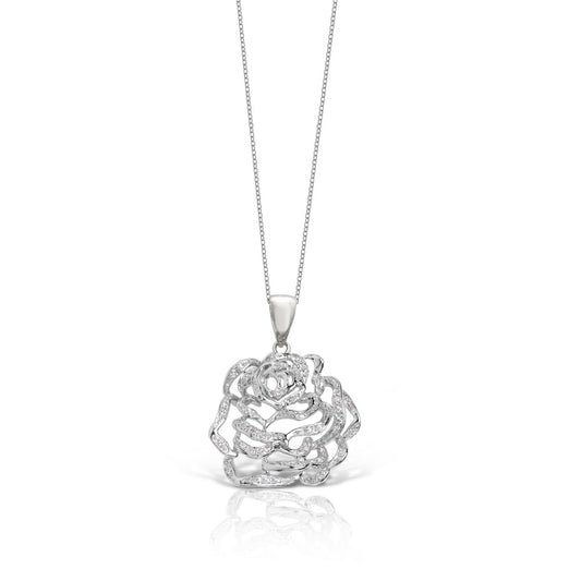 Rose Medium Pendant with Cubic Zirconia