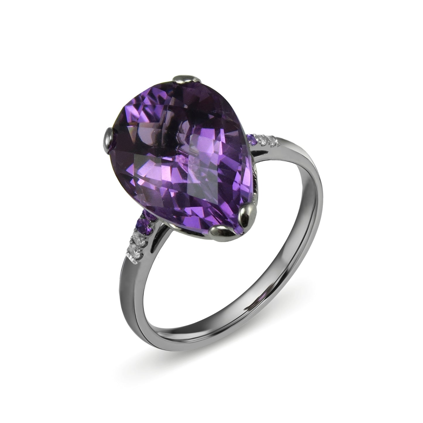 Whispering Small Pear Stone Ring