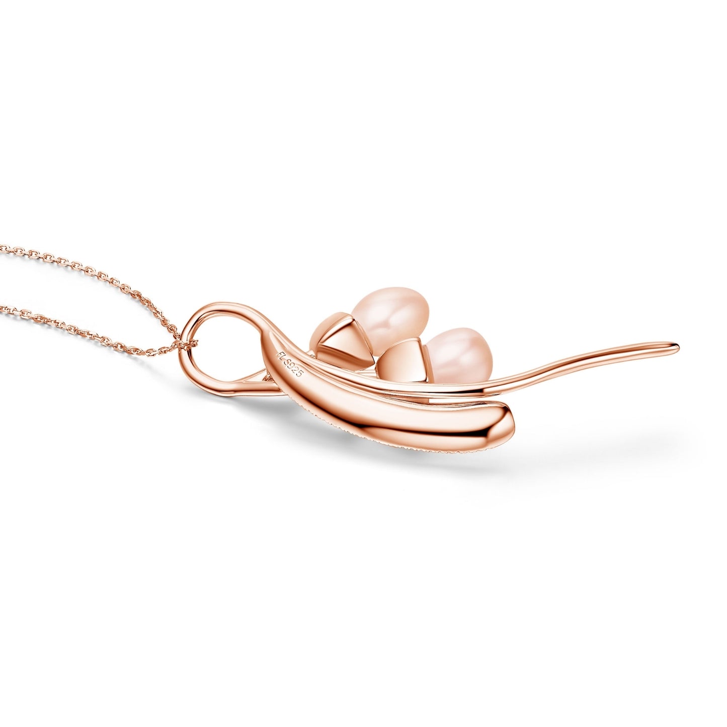 Snowdrop Double Pendant with Leaf Detail