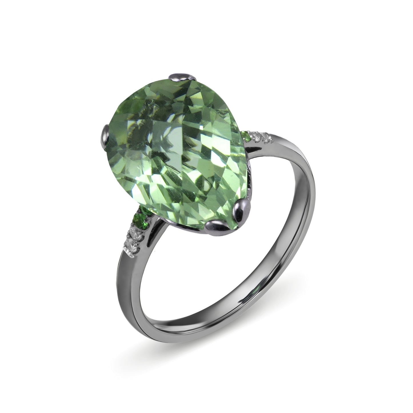 Whispering Small Pear Stone Ring