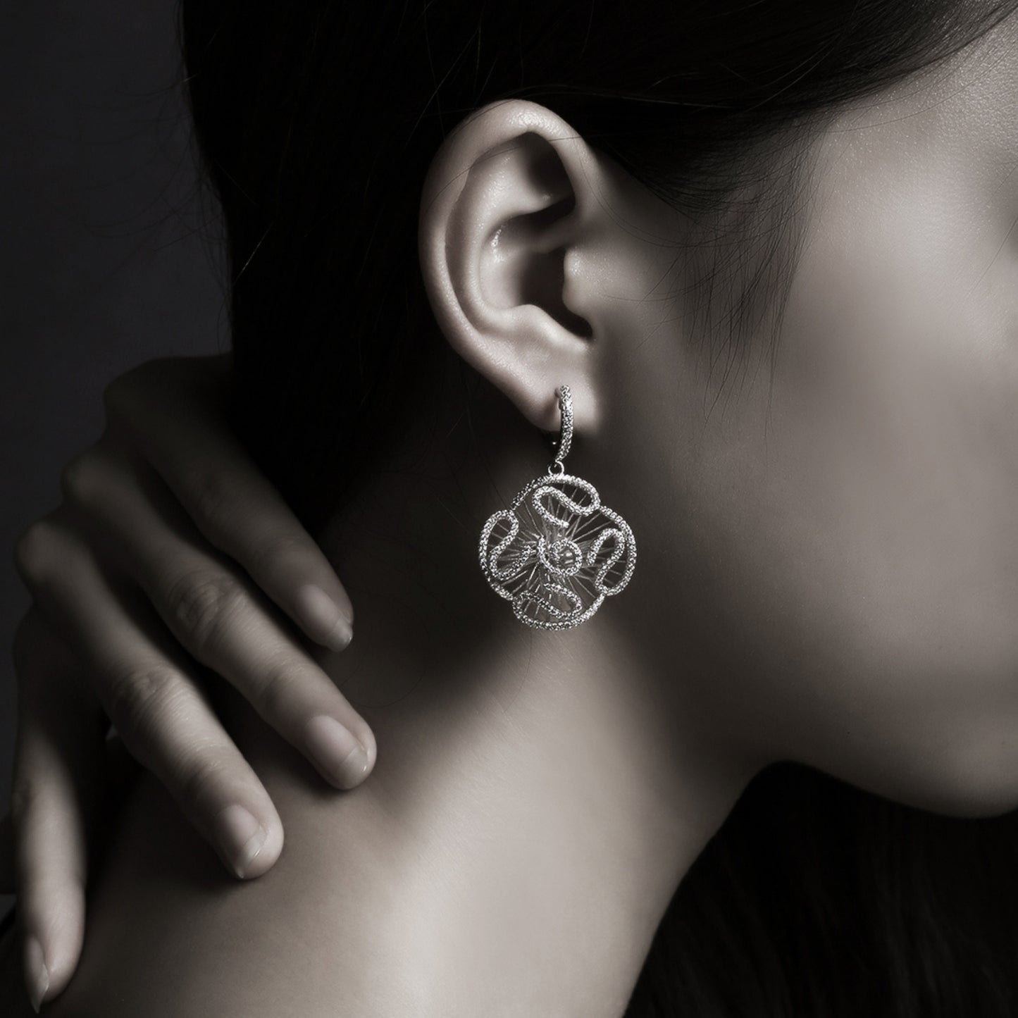 Cascade Stud Drop Earrings