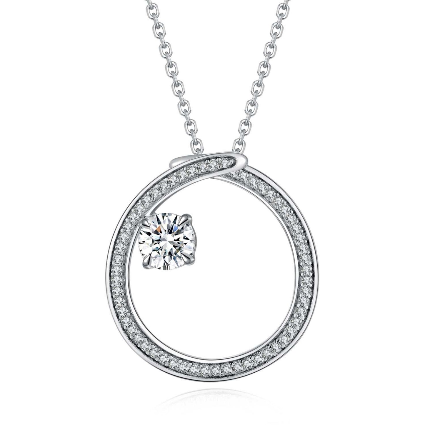 Iridiana Cubic Zirconia Swirl Pendant
