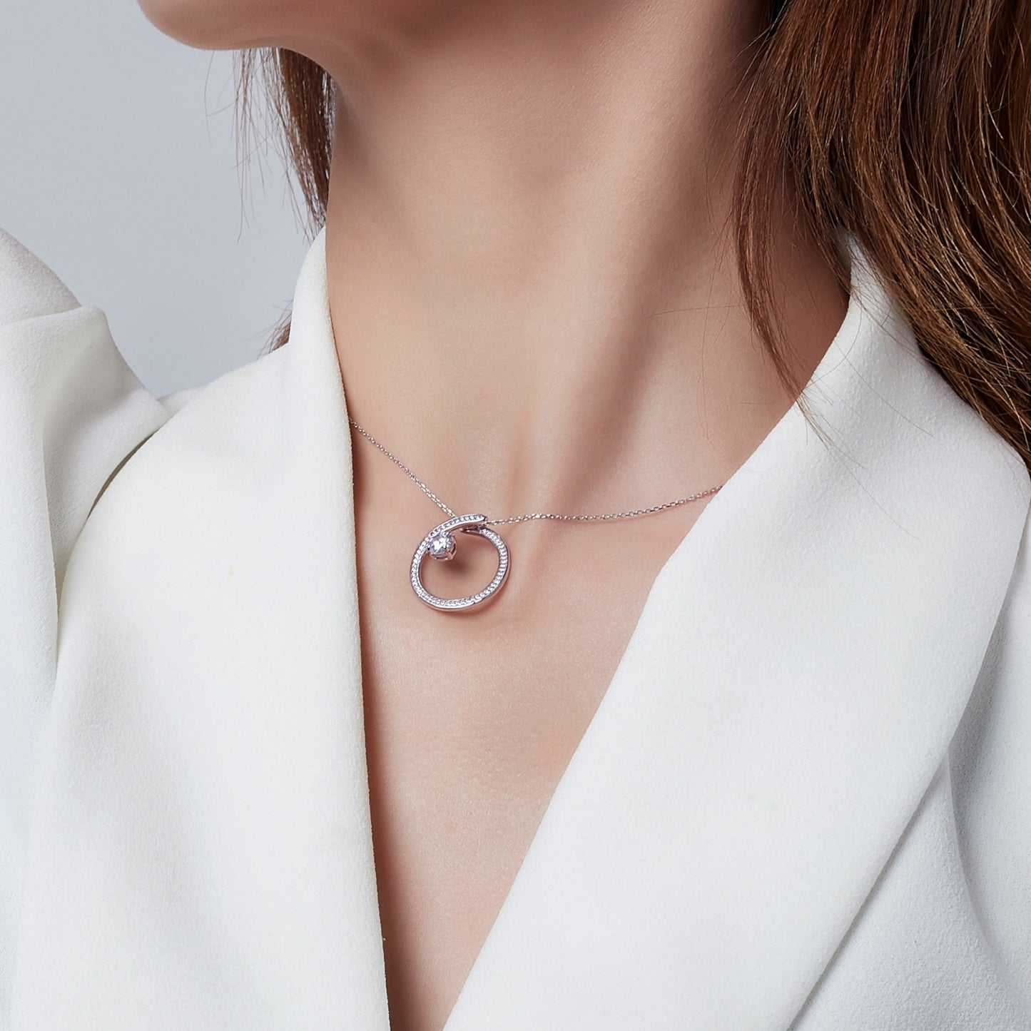 Iridiana Cubic Zirconia Swirl Pendant