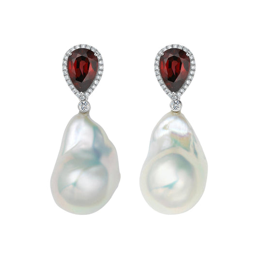 Baroque Pearl Two-Piece Stud Drop Earrings