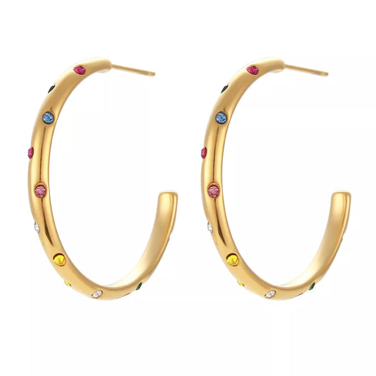 Nuri Rainbow Hoop Earrings
