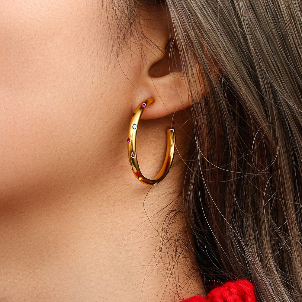 Nuri Rainbow Hoop Earrings