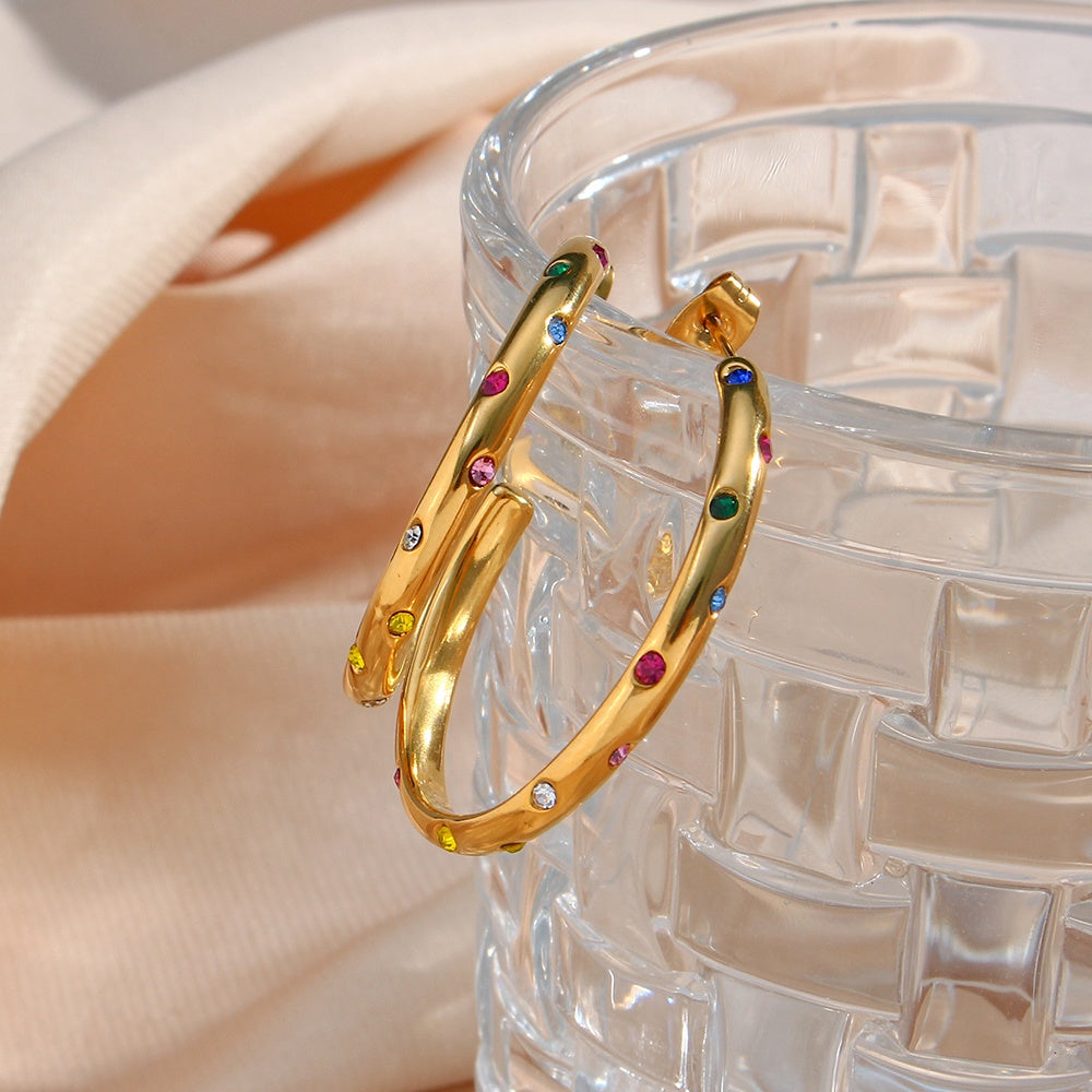Nuri Rainbow Hoop Earrings
