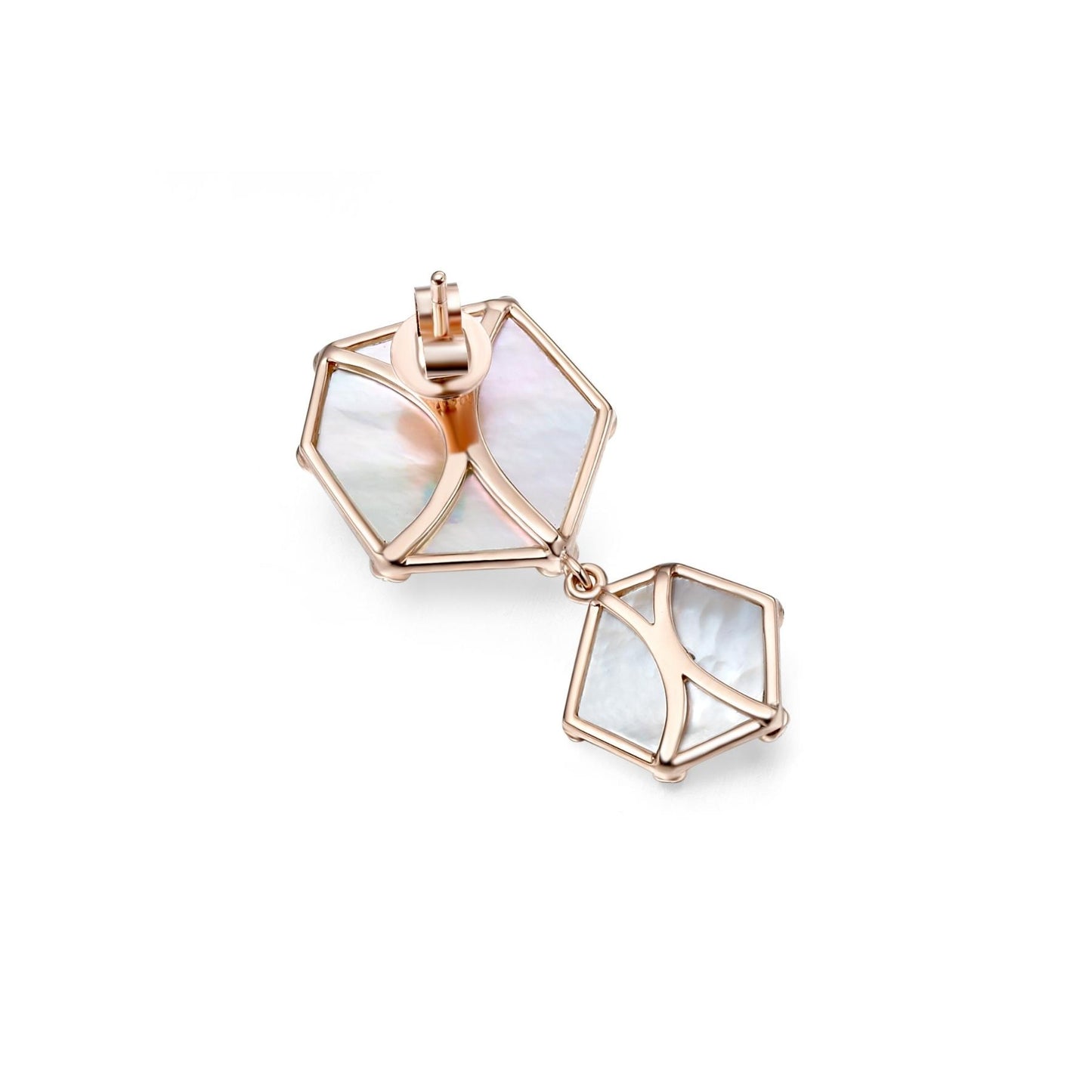 Nova Hexagon Stud Drop Earrings