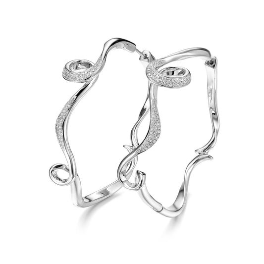Serenity Large Hoop Earrings with Cubic Zirconia