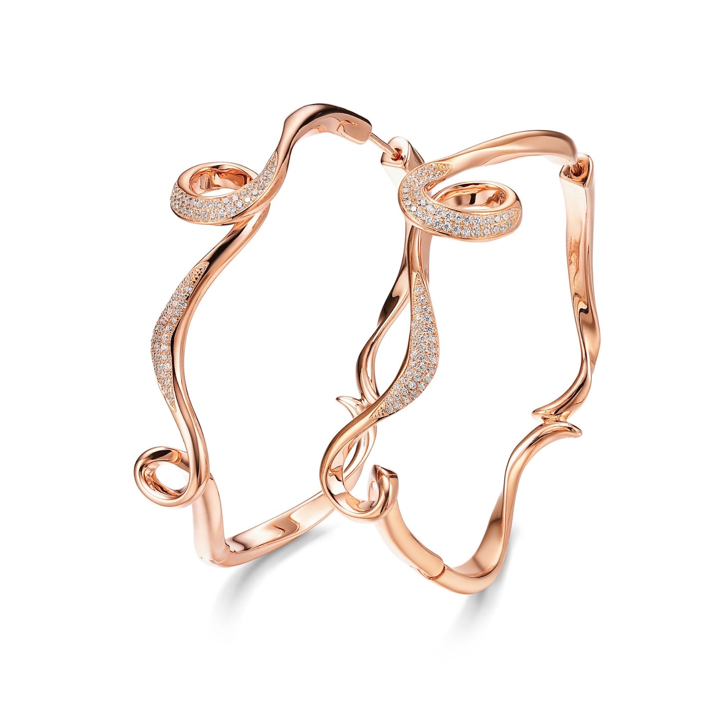 Serenity Large Hoop Earrings with Cubic Zirconia