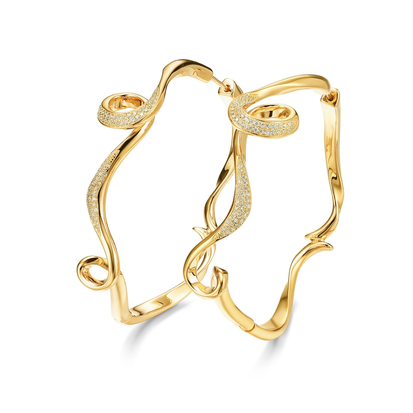 Serenity Large Hoop Earrings with Cubic Zirconia