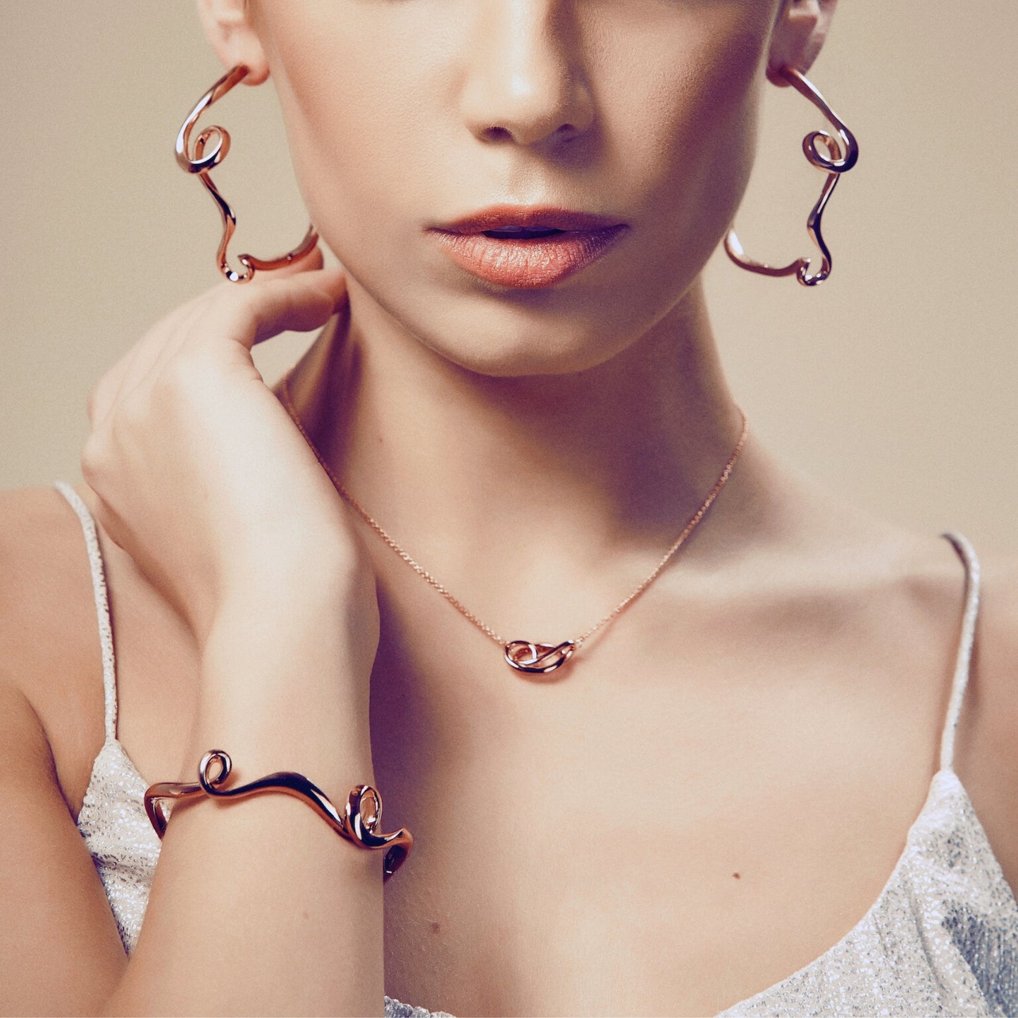 Serenity Large Hoop Earrings with Cubic Zirconia