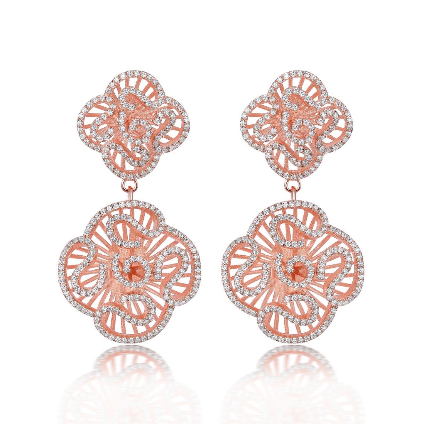 Cascade Double Unit Drop Earrings