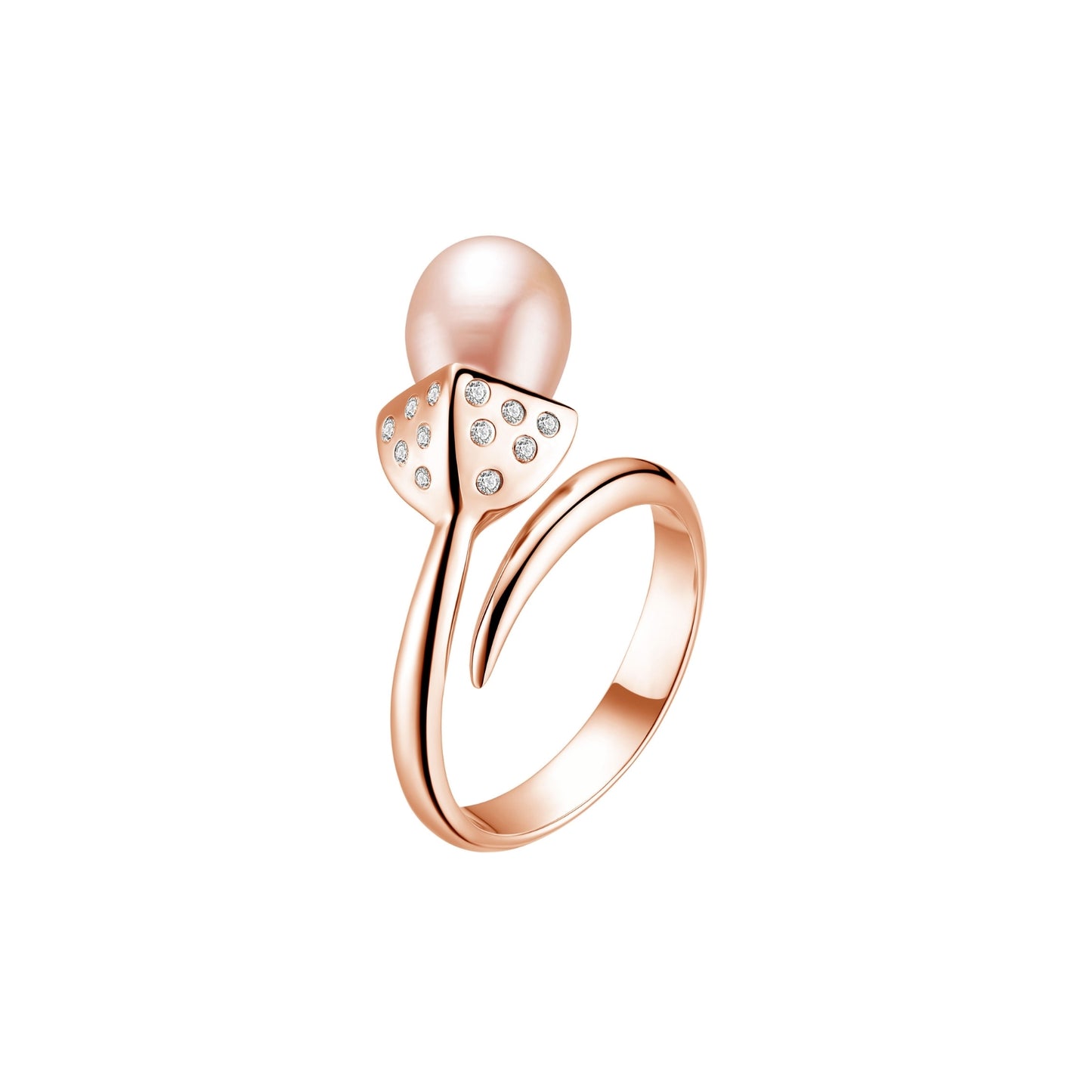 Snowdrop Open-End Ring with Cubic Zirconia