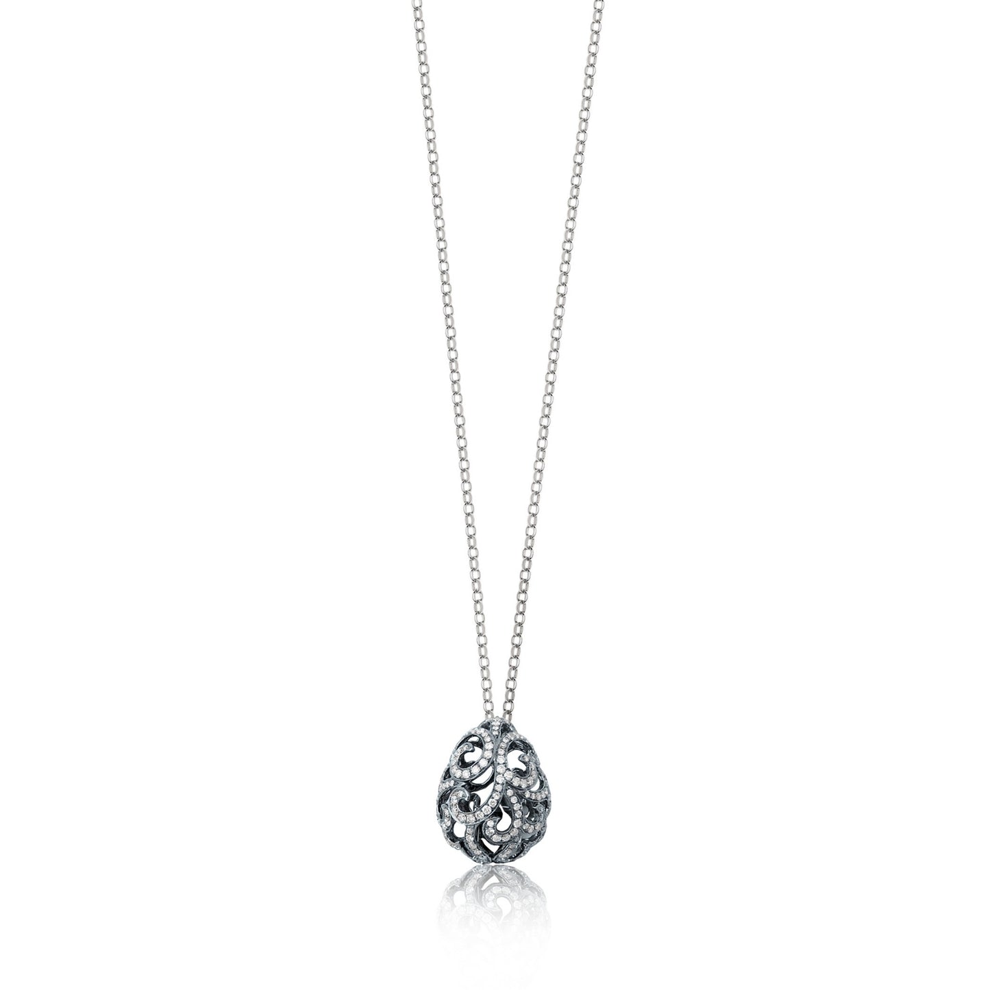 Whispering Small Filigree Egg Pendant