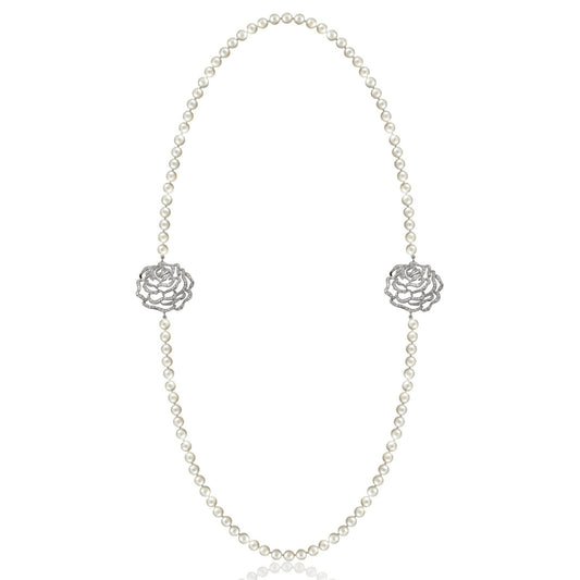 Rose Long Pearl Necklace