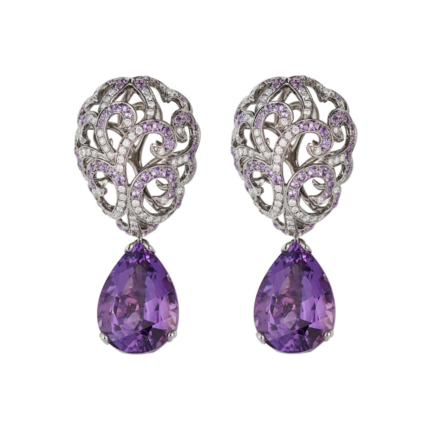 Whispering Large Filigree Egg Drop Earrings