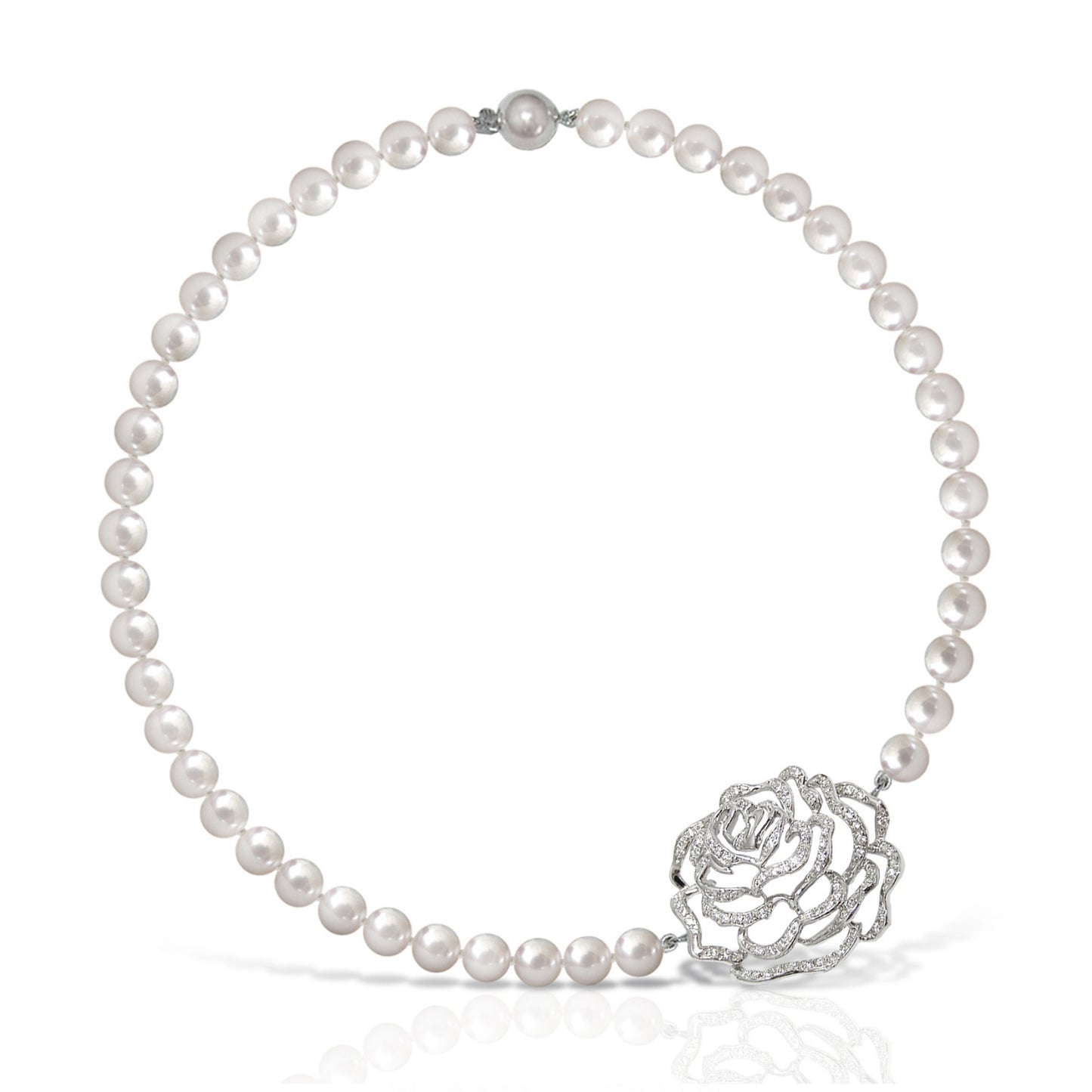Rose Single-Strand Pearl Necklace