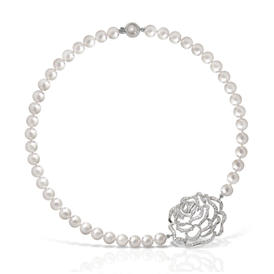 Rose Single-Strand Pearl Necklace