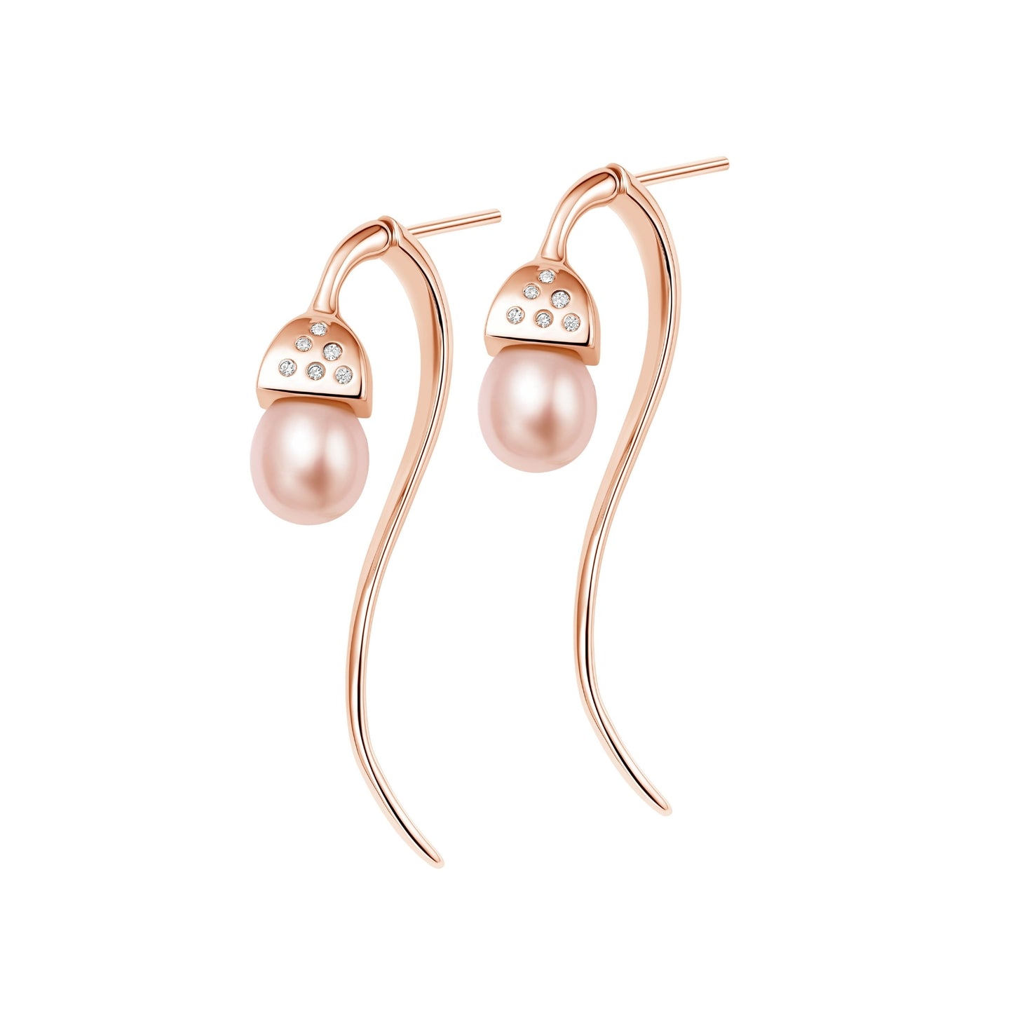Snowdrop Three-Way Wear Earrings with Cubic Zirconia