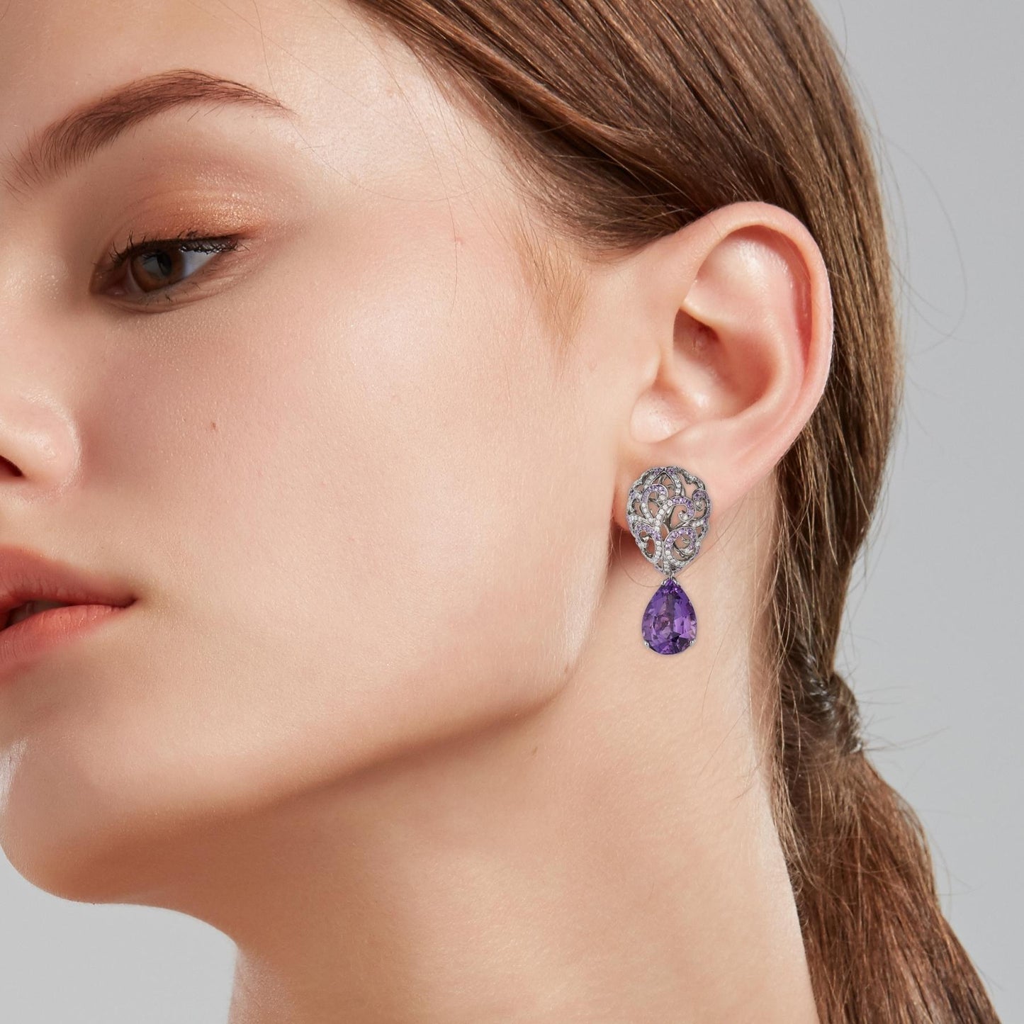 Whispering Large Filigree Egg Drop Earrings