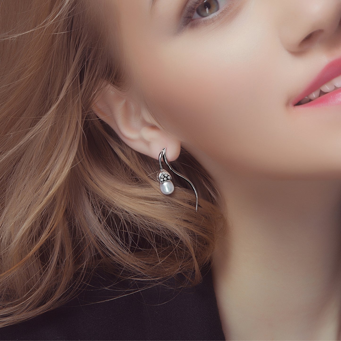 Snowdrop Three-Way Wear Earrings with Cubic Zirconia