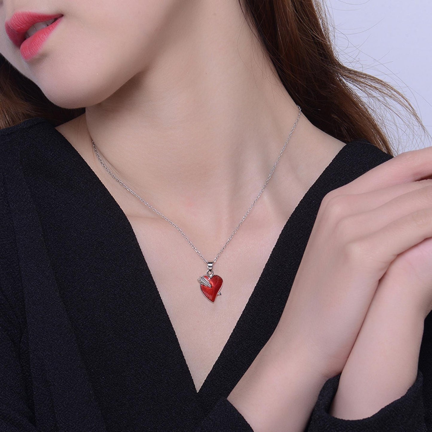 Love Heart Enamel Pendant