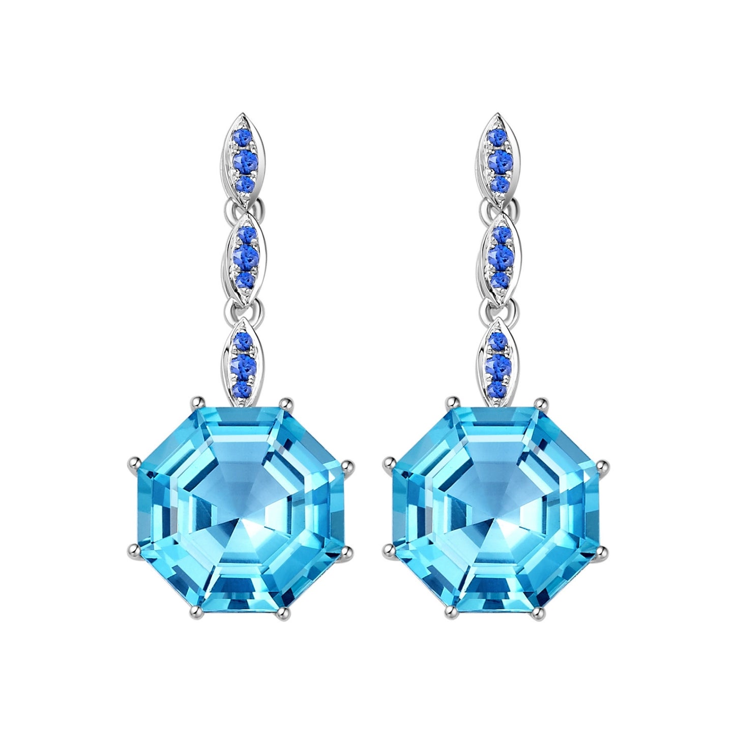 Victoriana Octagon Long Drop Earrings