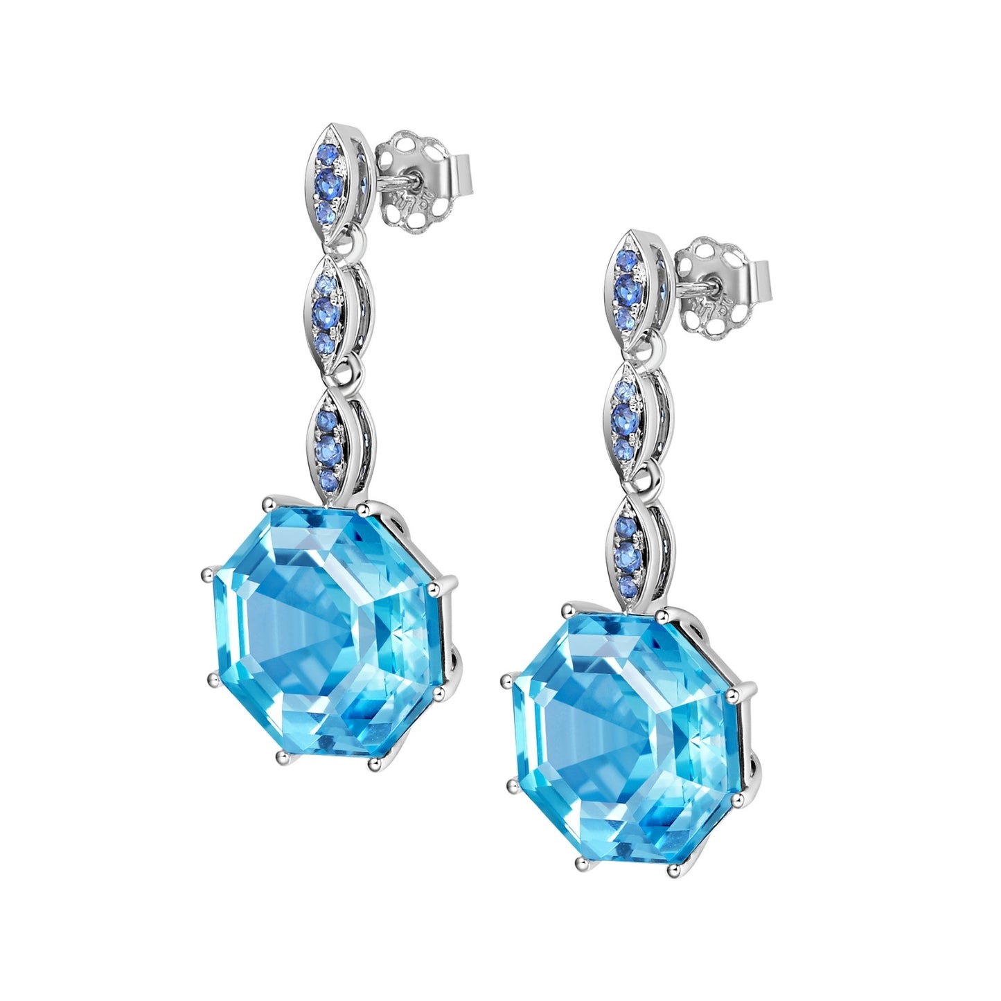 Victoriana Octagon Long Drop Earrings