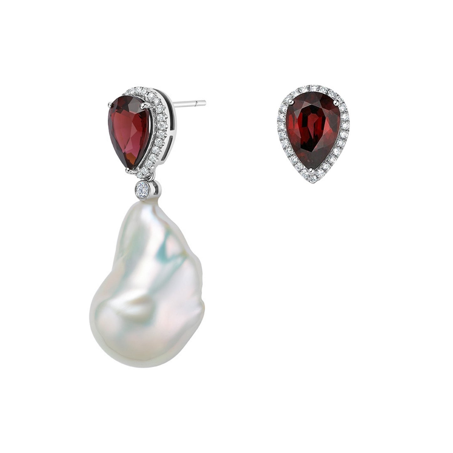 Baroque Pearl Two-Piece Stud Drop Earrings