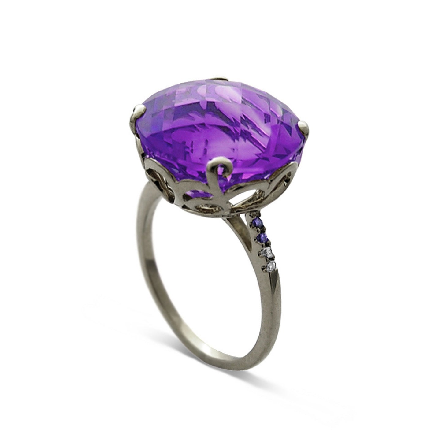 Whispering Large Round Stone Cocktail Ring