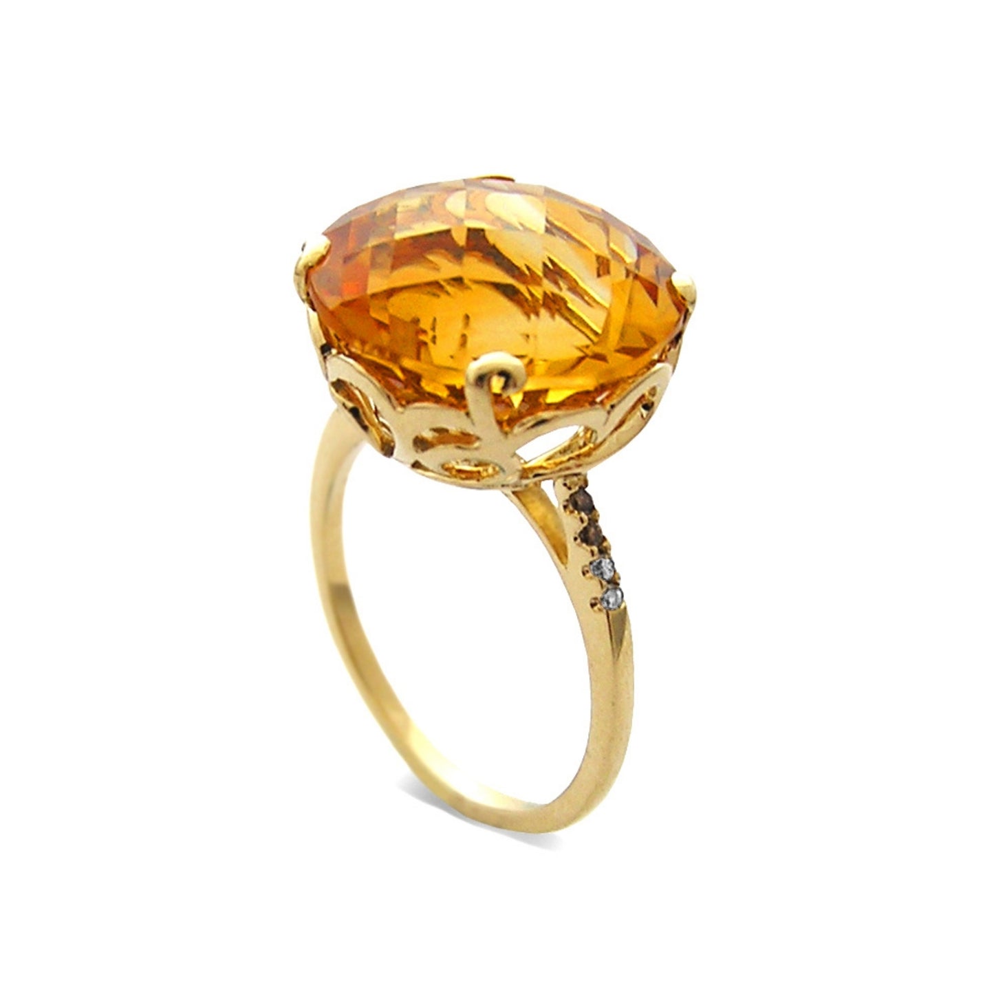 Whispering Large Round Stone Cocktail Ring
