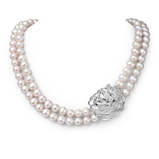 Rose Two-Strand Pearl Necklace